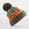 Corkscrew Pom Pom Beanie - B486:Retro Blues, 100% acrylic, One Size
